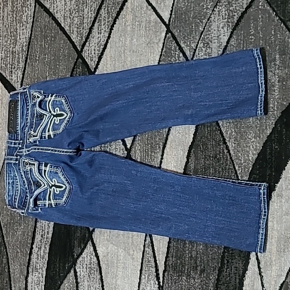 ROCK REVIVAL CELINE BLACK SEQUINS CAPRI DENIM JEAN - Picture 12 of 16